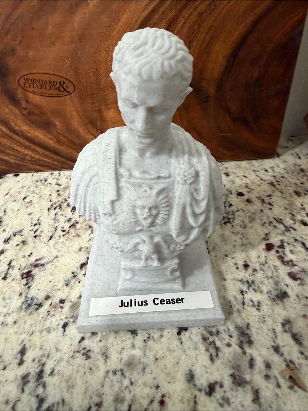 Julius Caesar 3D Printed Bust Pencil Holder Roman Desk Organizer